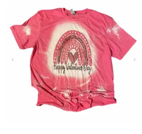 Happy Valentine's Rainbow Bleached Shirt