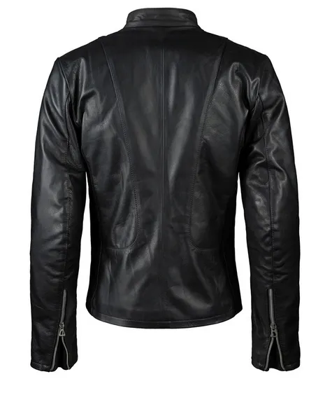 High Quality New Style Fashion  Men's Black Biker Leather Jacket