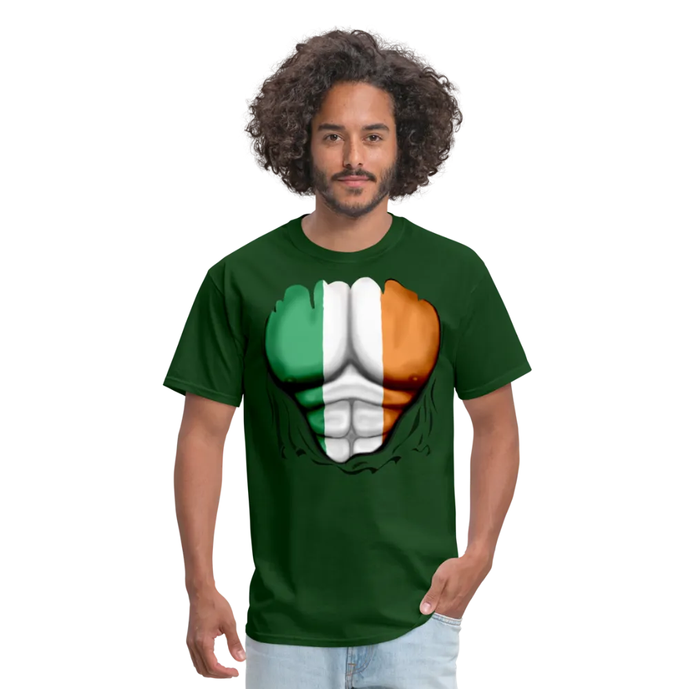 Ireland Flag Ripped Abs Men's Classic T-Shirt