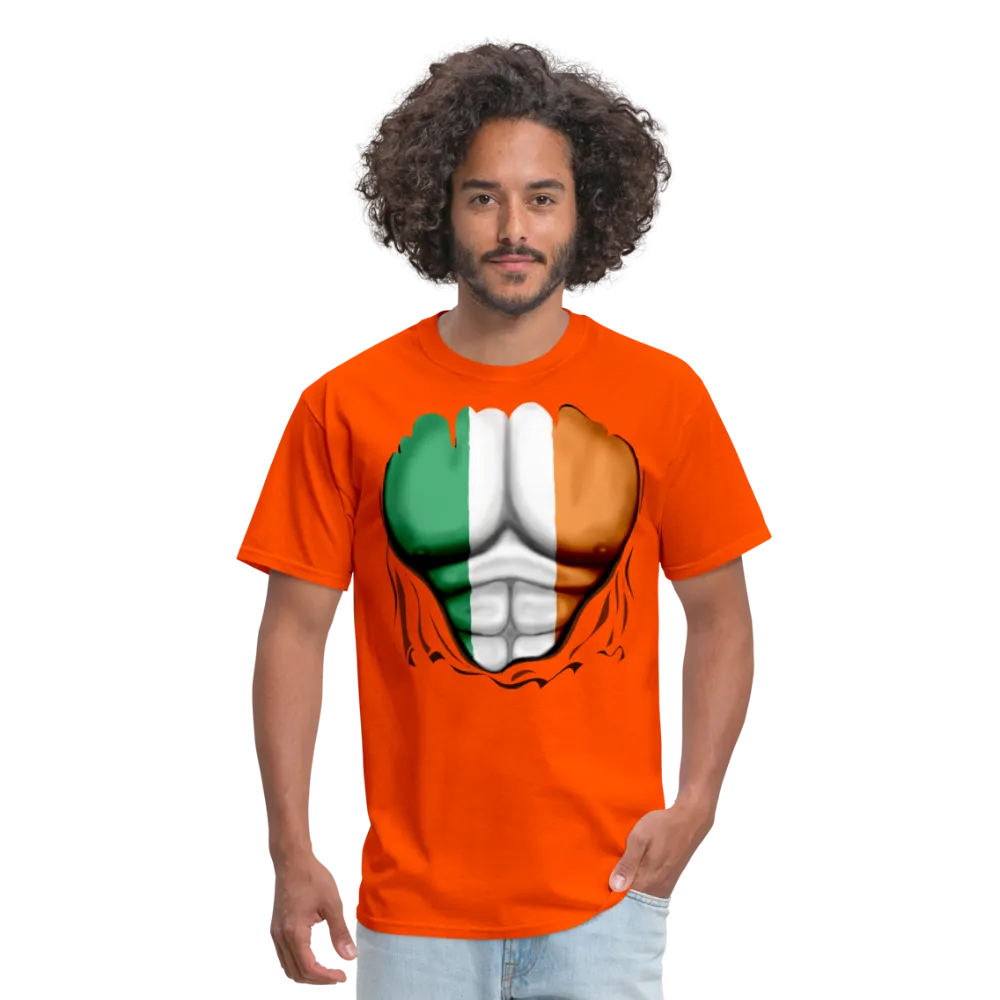 Ireland Flag Ripped Abs Men's Classic T-Shirt