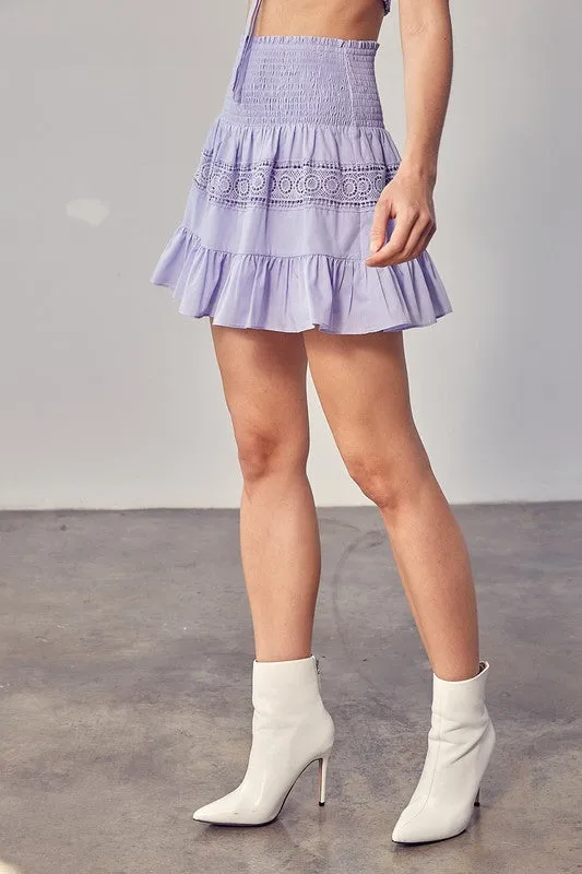 Lace Trim Detail Mini Skirt