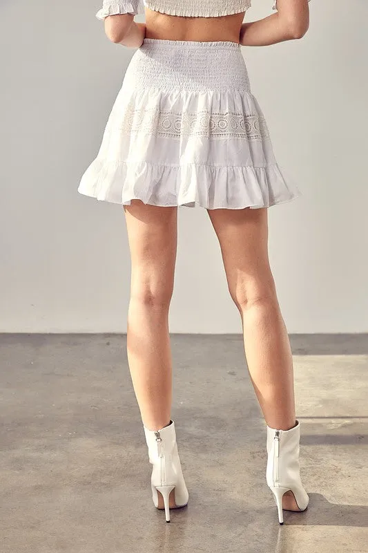 Lace Trim Detail Mini Skirt