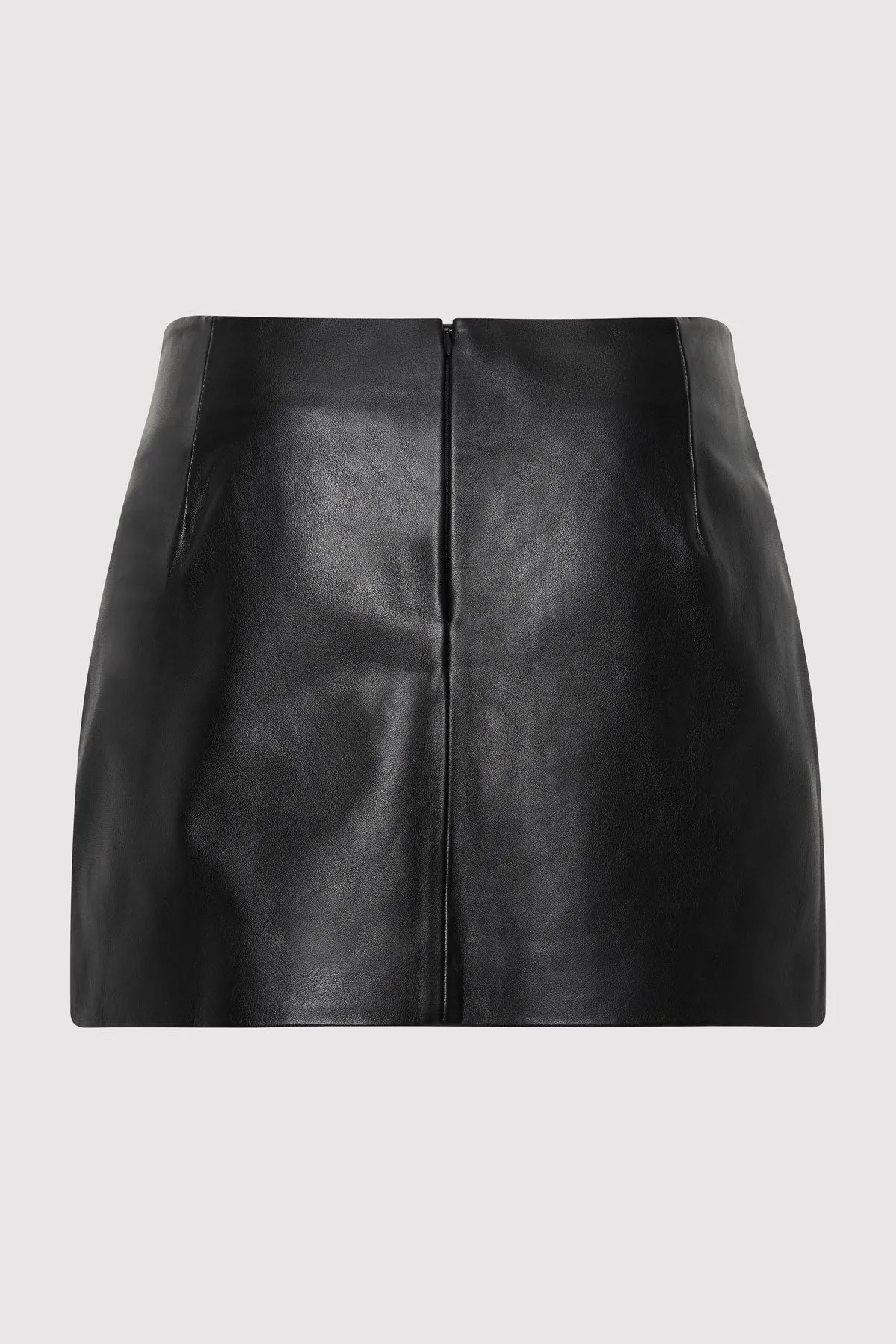 LEATHER MINI SKIRT BLACK