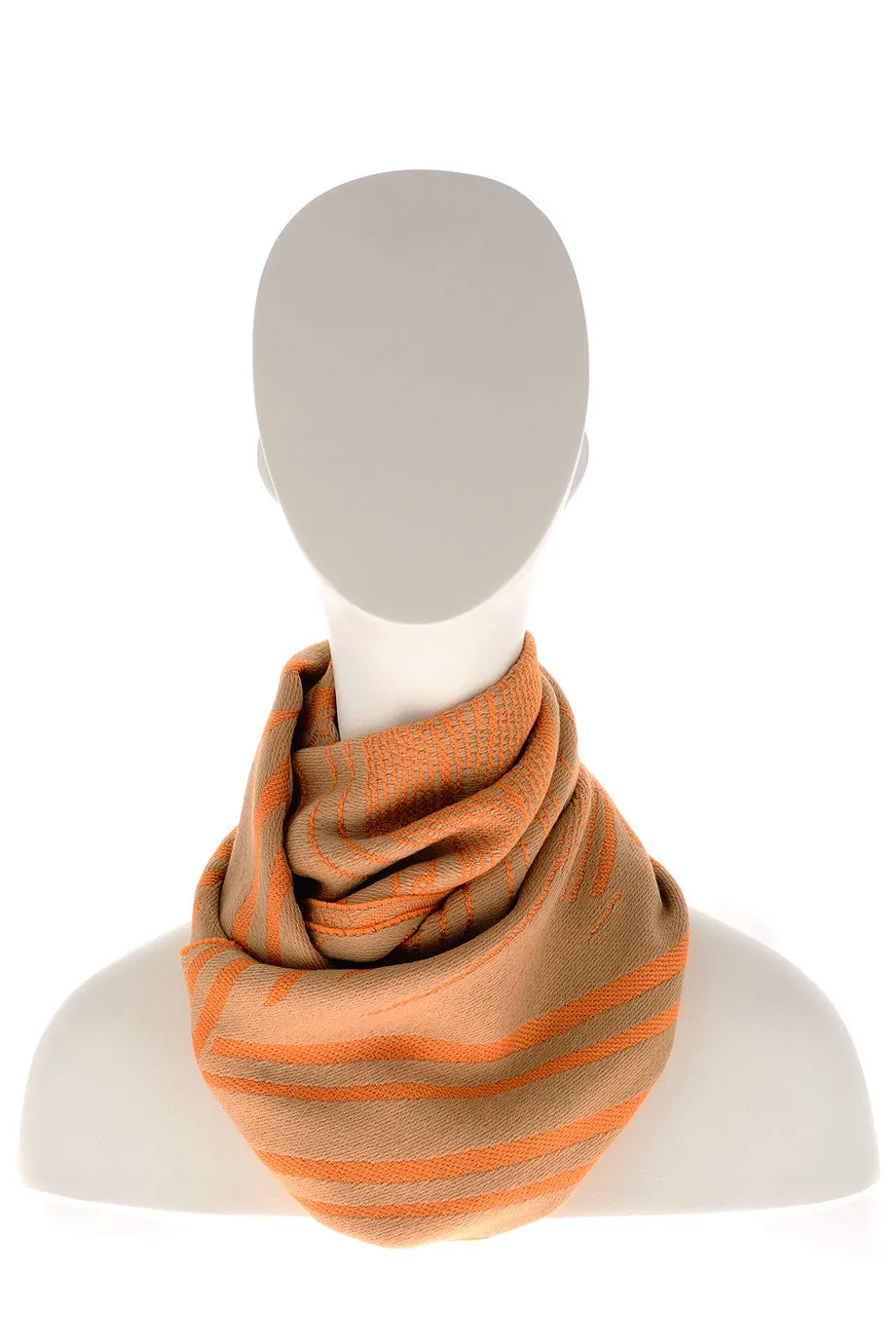 LION Orange Wool Woman Scarf