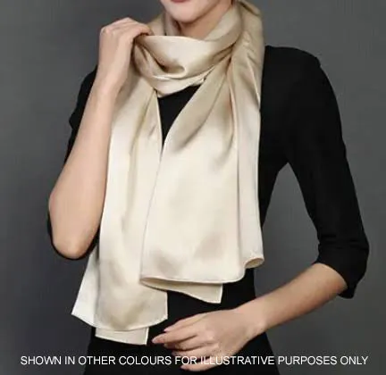 LONG PLAIN BROWN SATIN SCARF SHAWL WRAP