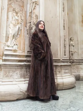 Mahogany Lunaraine Canadian Mink Fur Coat L to XXL 52" Long