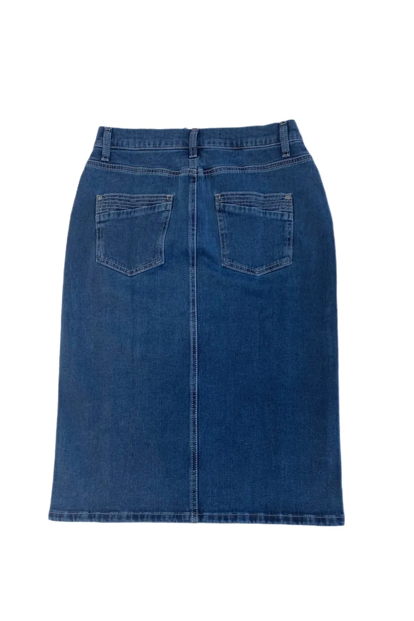 Maternity Knee Length Denim Skirt Style 187-TR16B