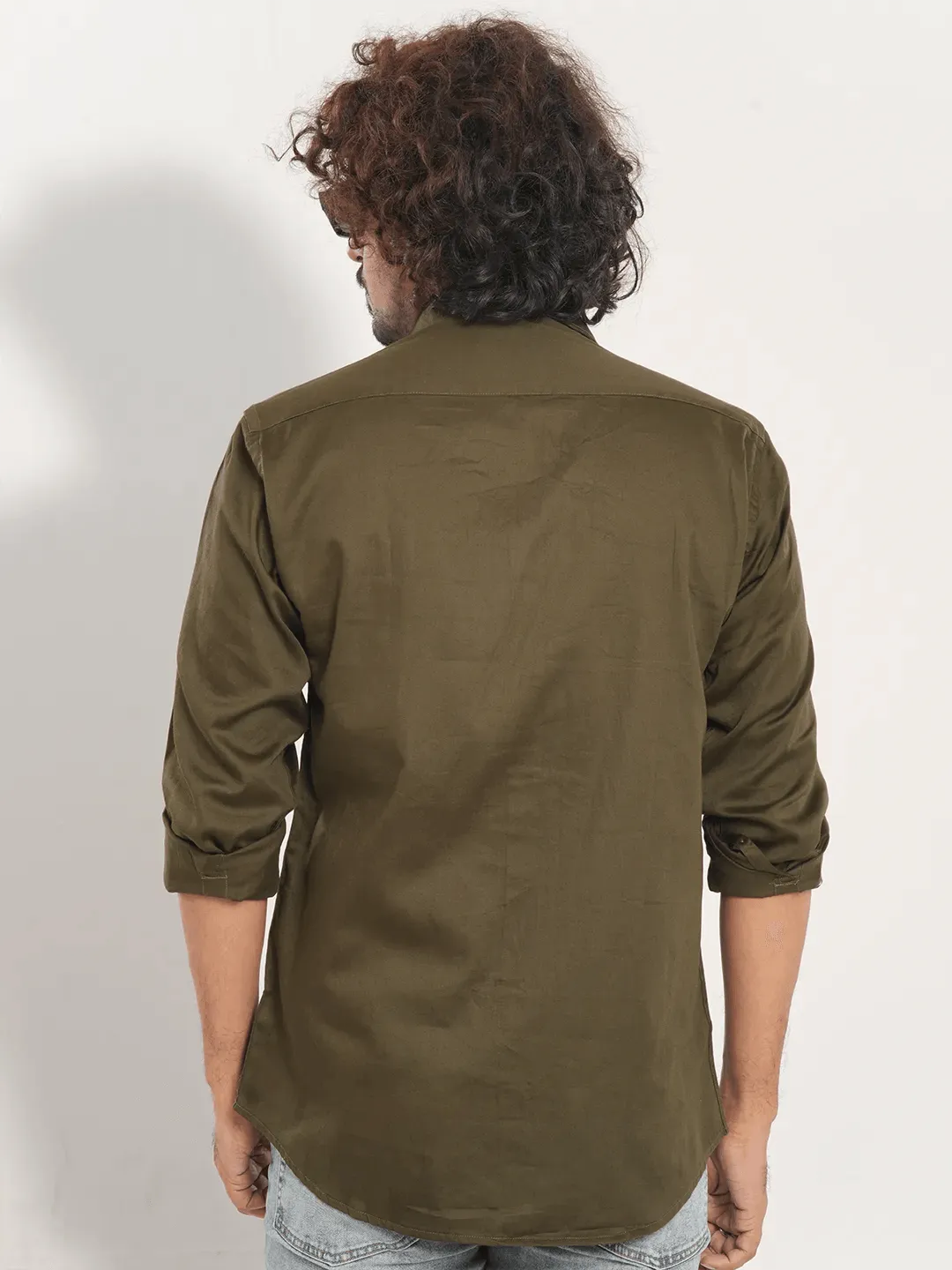 Men's Full Sleeve Casual Shirt in Olive