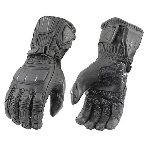 Milwaukee Leather SH717 Men's Black Leather Gauntlet Racing Motorcycle