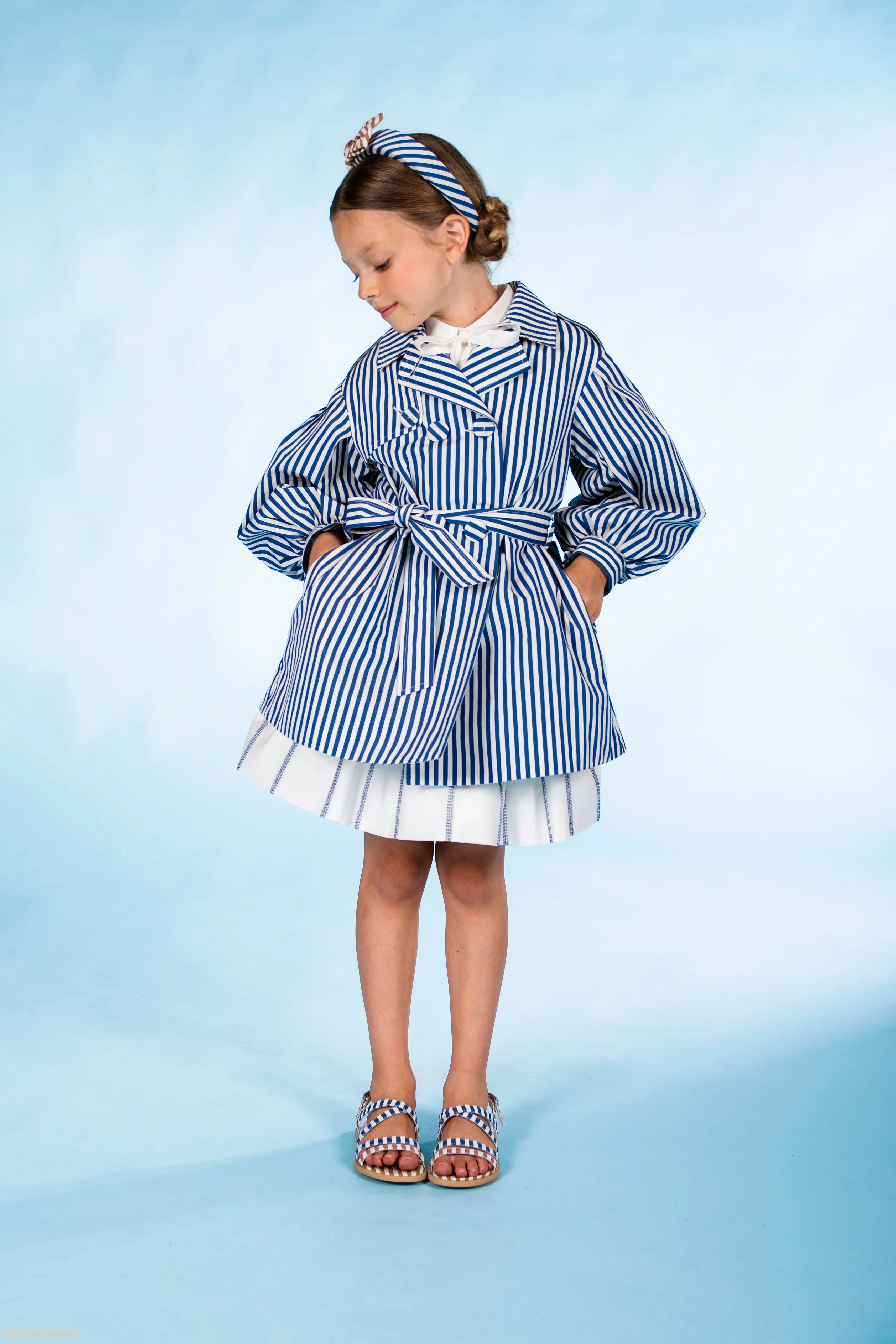 MMS Blue Stripe Trench Coat