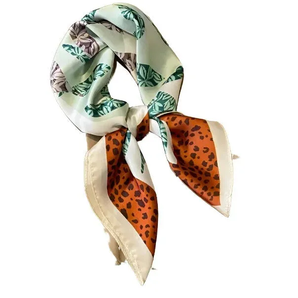 Multi Print Silk Border Scarf