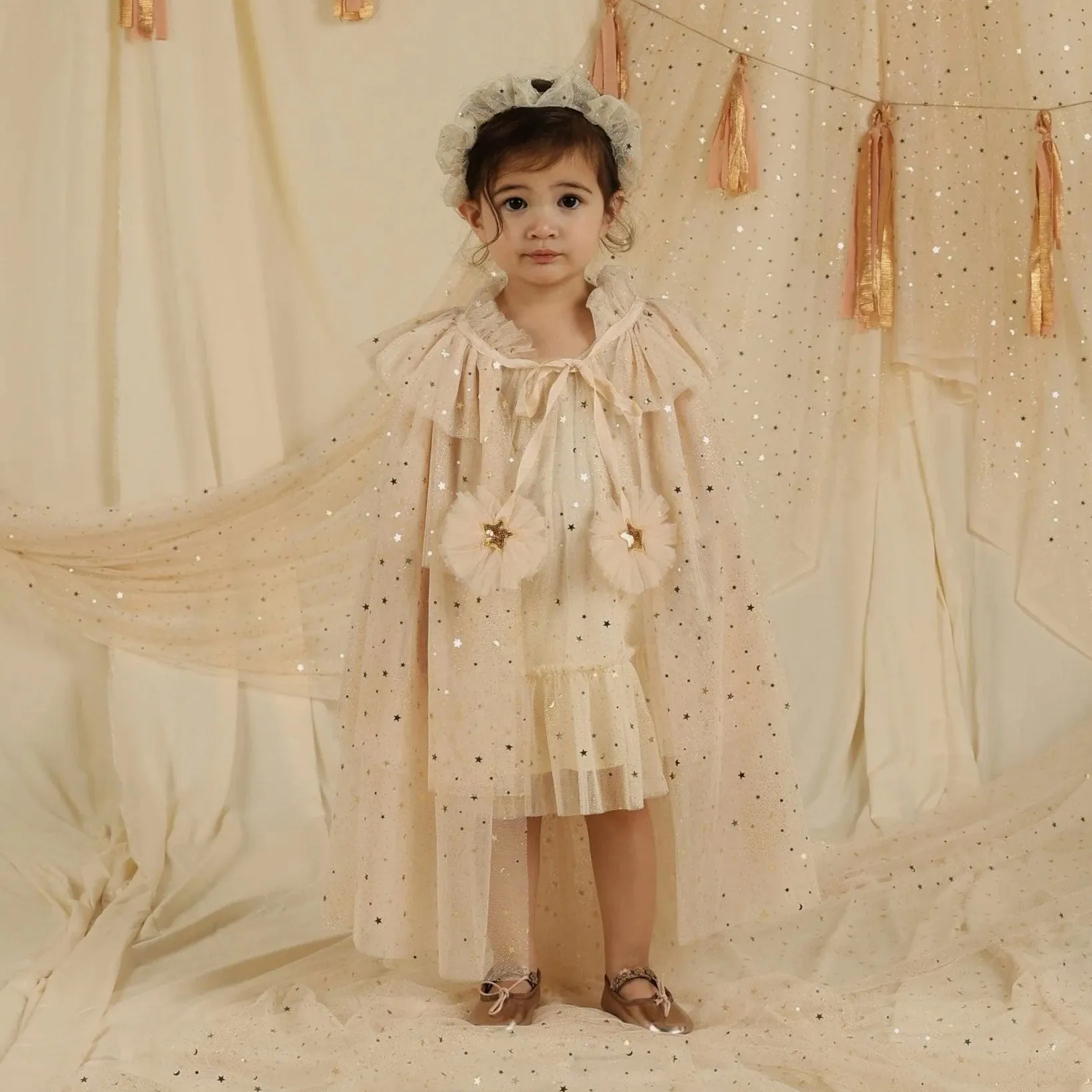 NORALEE - Tulle Cape | Champagne Stars