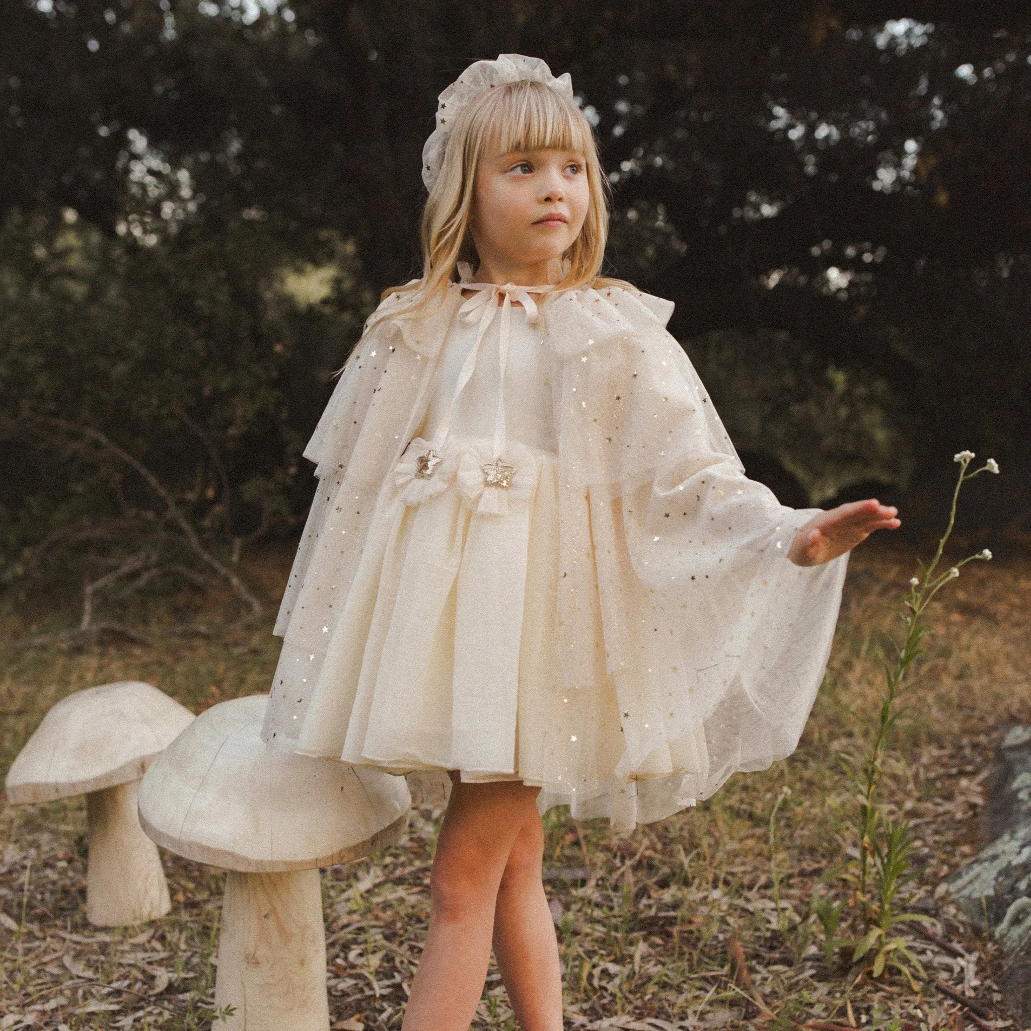 NORALEE - Tulle Cape | Champagne Stars