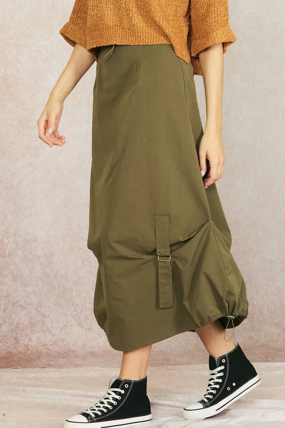 Olive Green Cargo Skirt