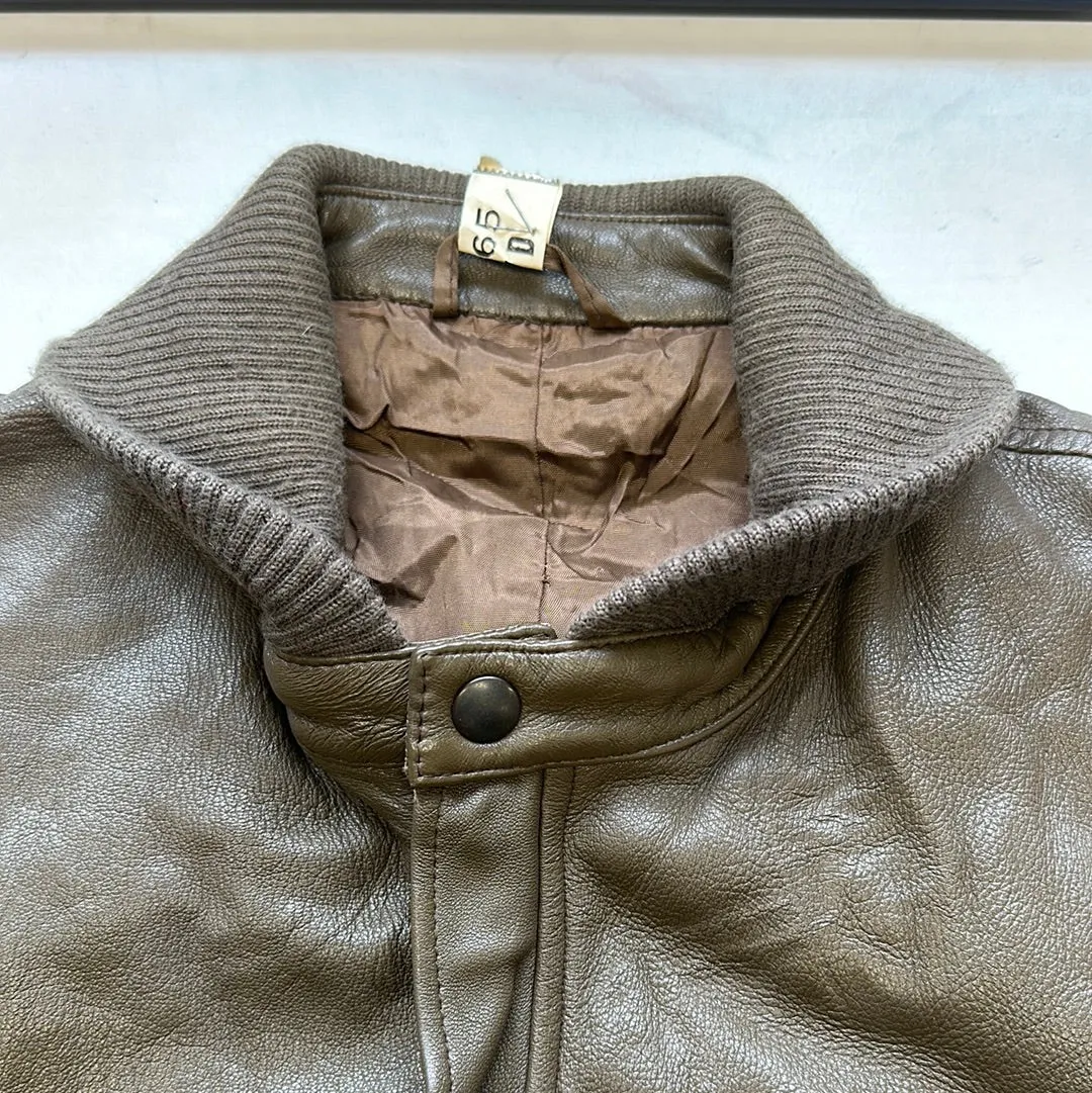 olive leather bomber jacket