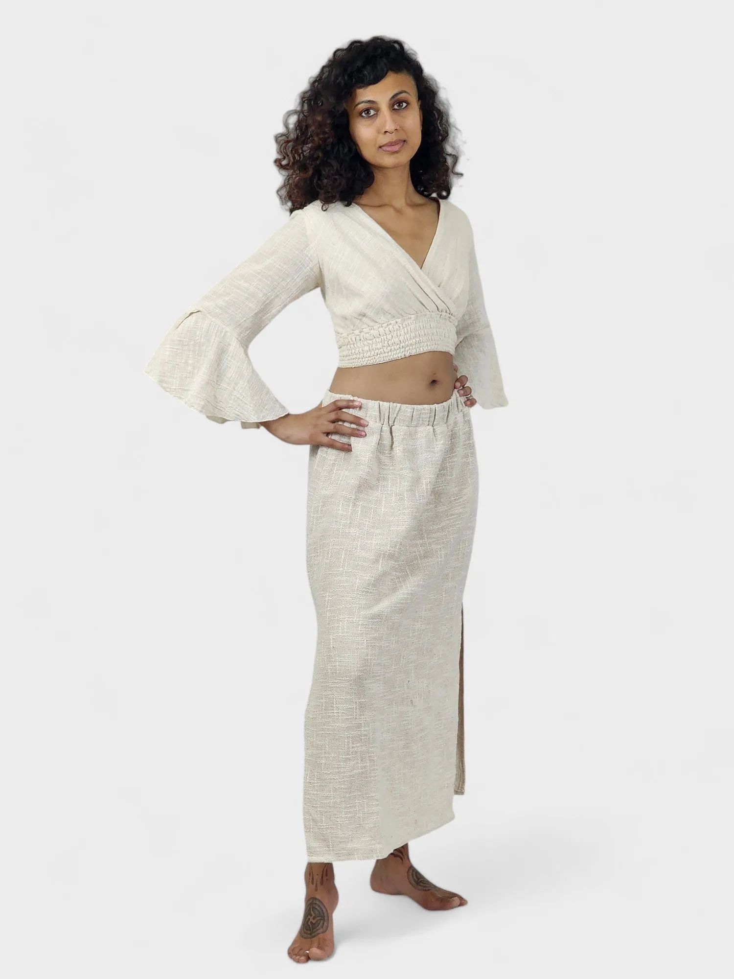 Organic Cotton Long Boho Skirt