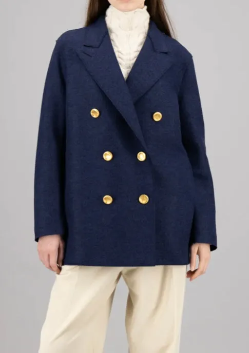 Peacoat HARRIS WHARF LONDON Blue Mouliné