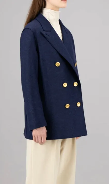 Peacoat HARRIS WHARF LONDON Blue Mouliné