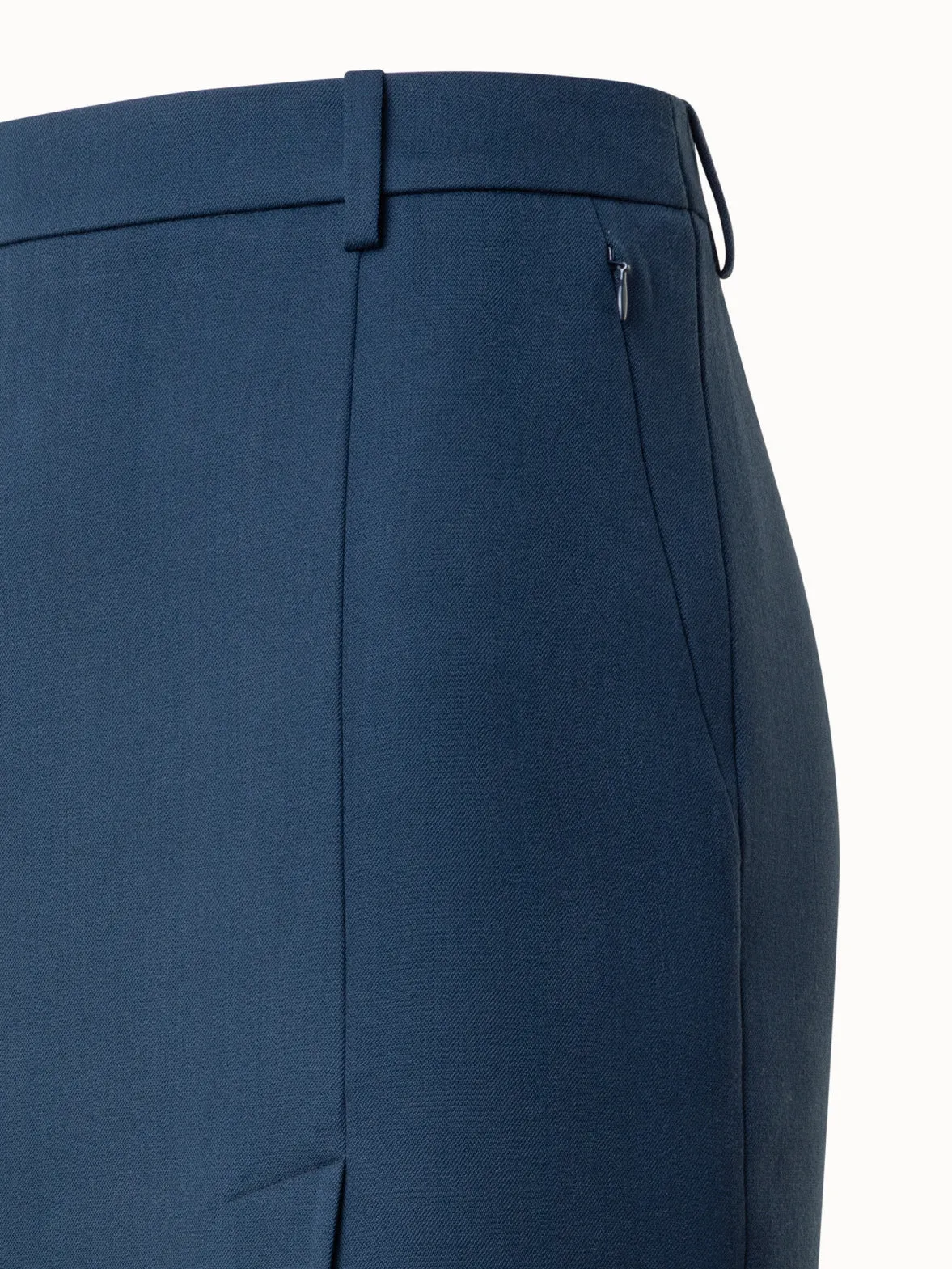 Pencil Skirt with Slits in Wool Double-Face