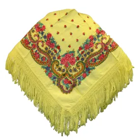 Portuguese Folklore Regional Half Head Viana Scarf Shawl With Fringe