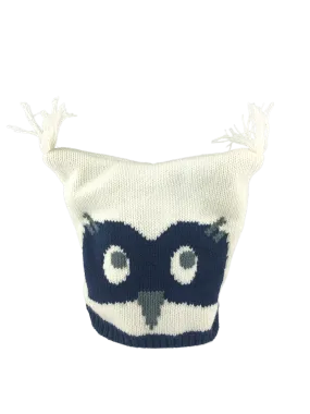 Pottery Barn Kids, Baby's Owl Hat, Ivory, Size 0-3M