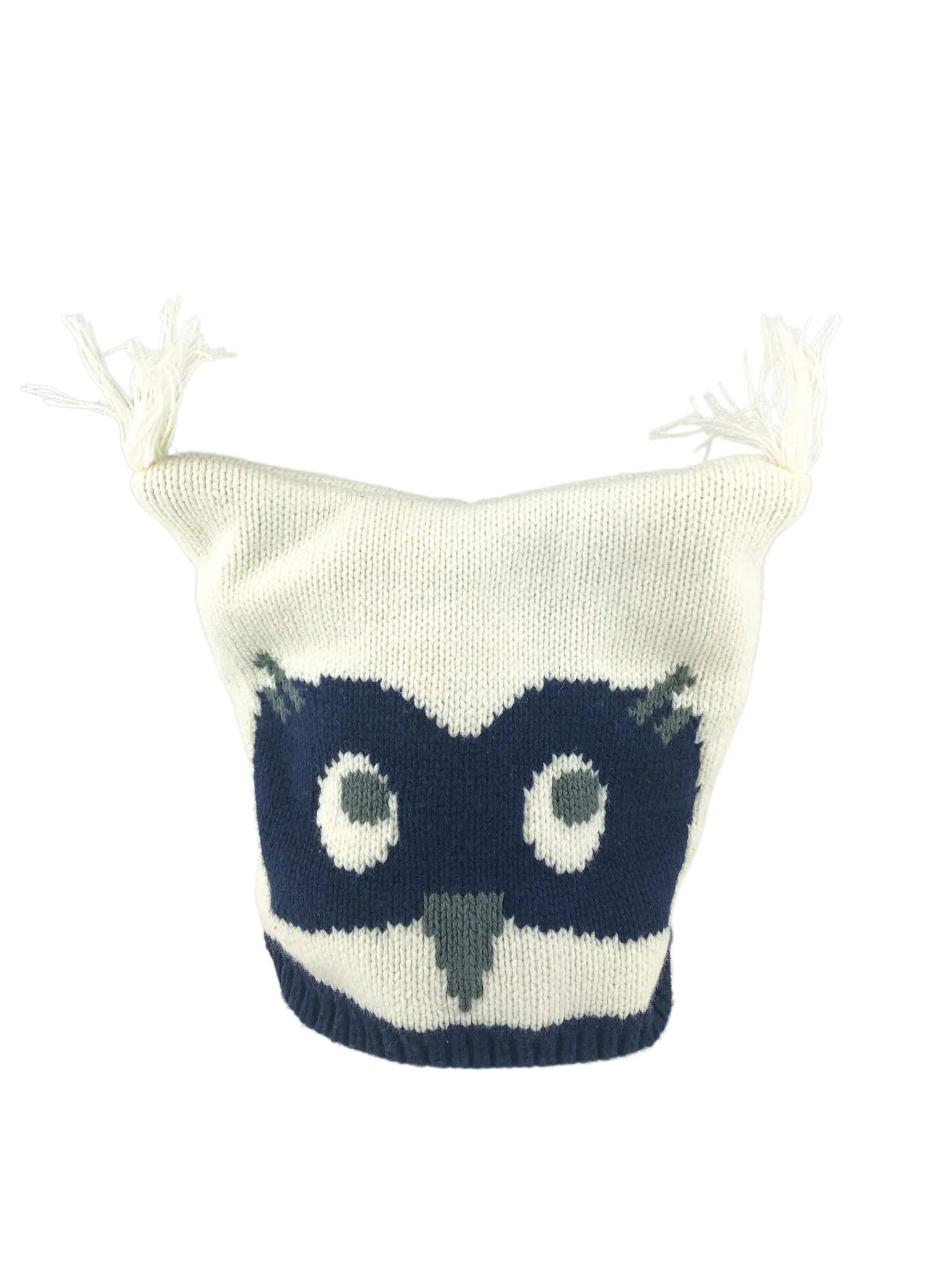 Pottery Barn Kids, Baby's Owl Hat, Ivory, Size 0-3M