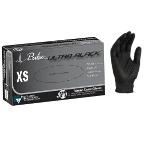 Pulse® Ultra Black Nitrile Exam Gloves, 200 Ct XS thru XL