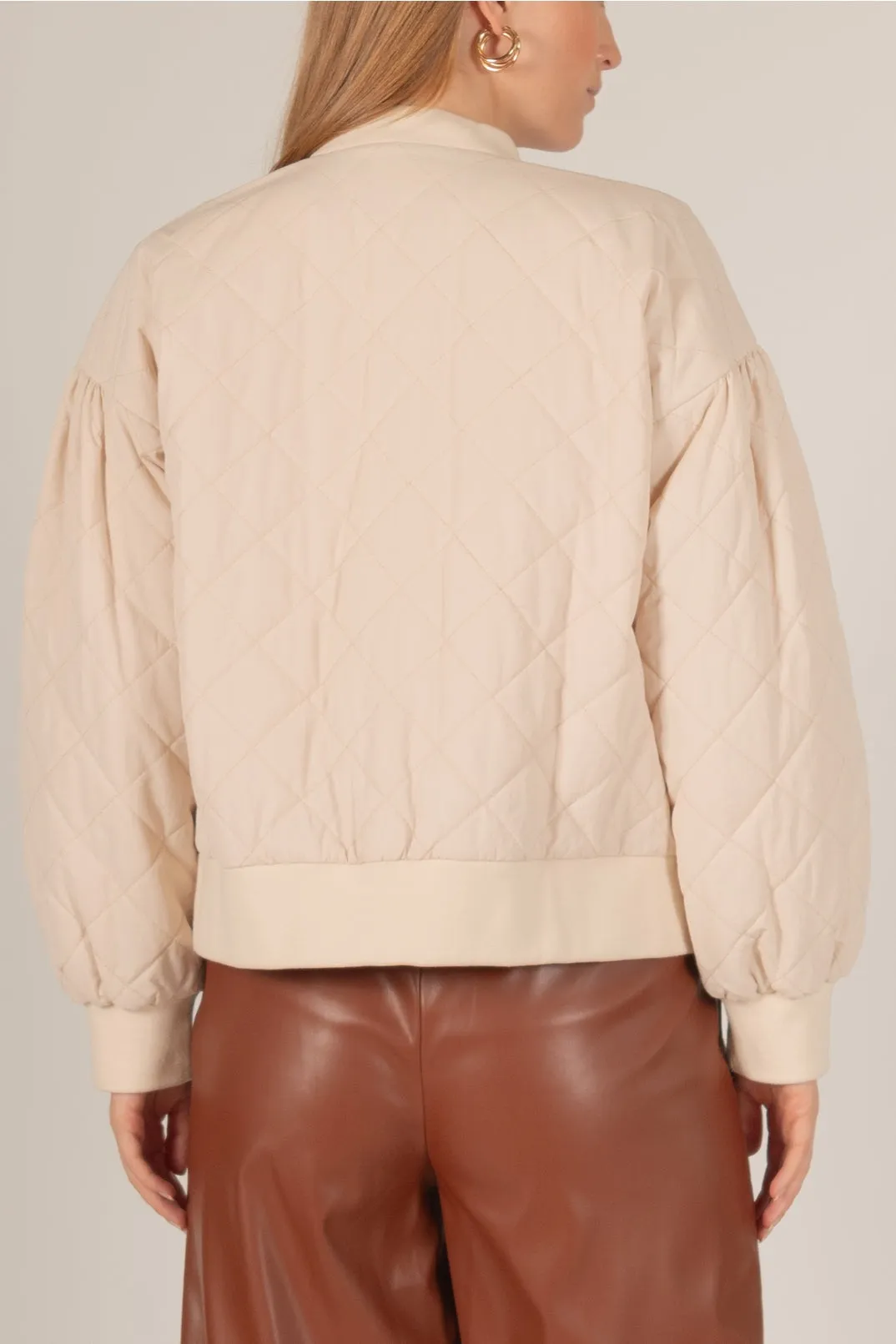 Quilted Zip Bomber Jacket