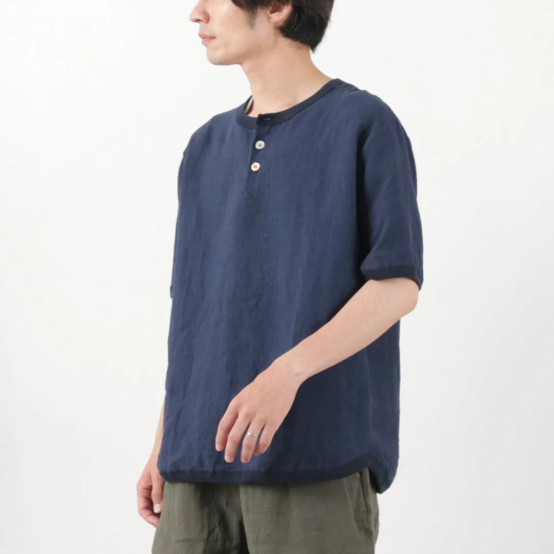 RE MADE IN TOKYO JAPAN / French Linen Henley Neck T-Shirt