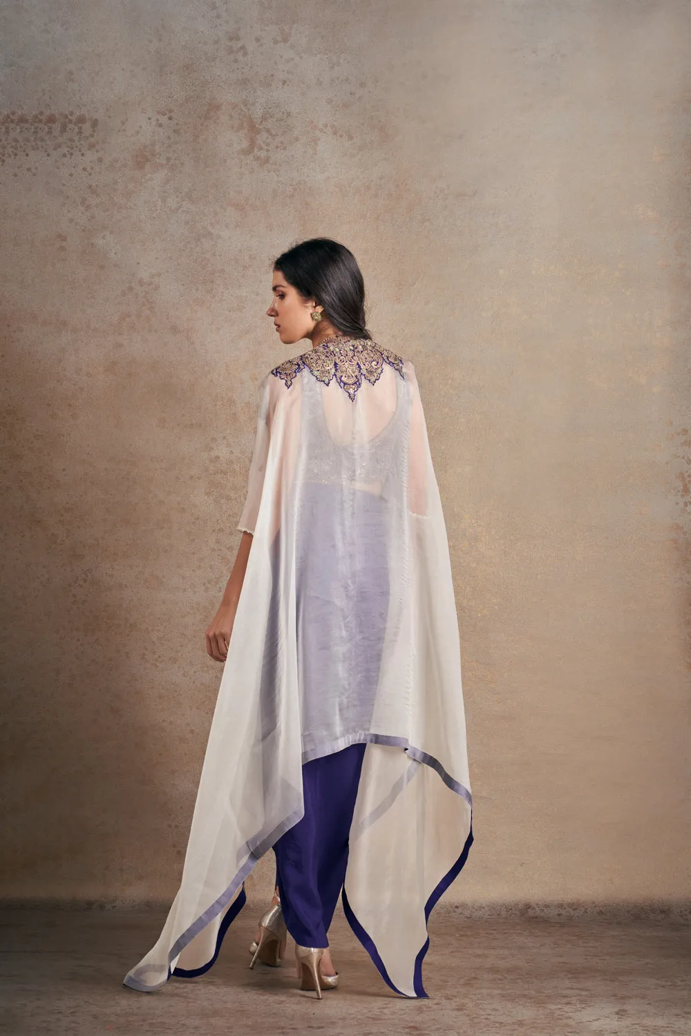 Resham & Dori Hand Embroidered Cape Set