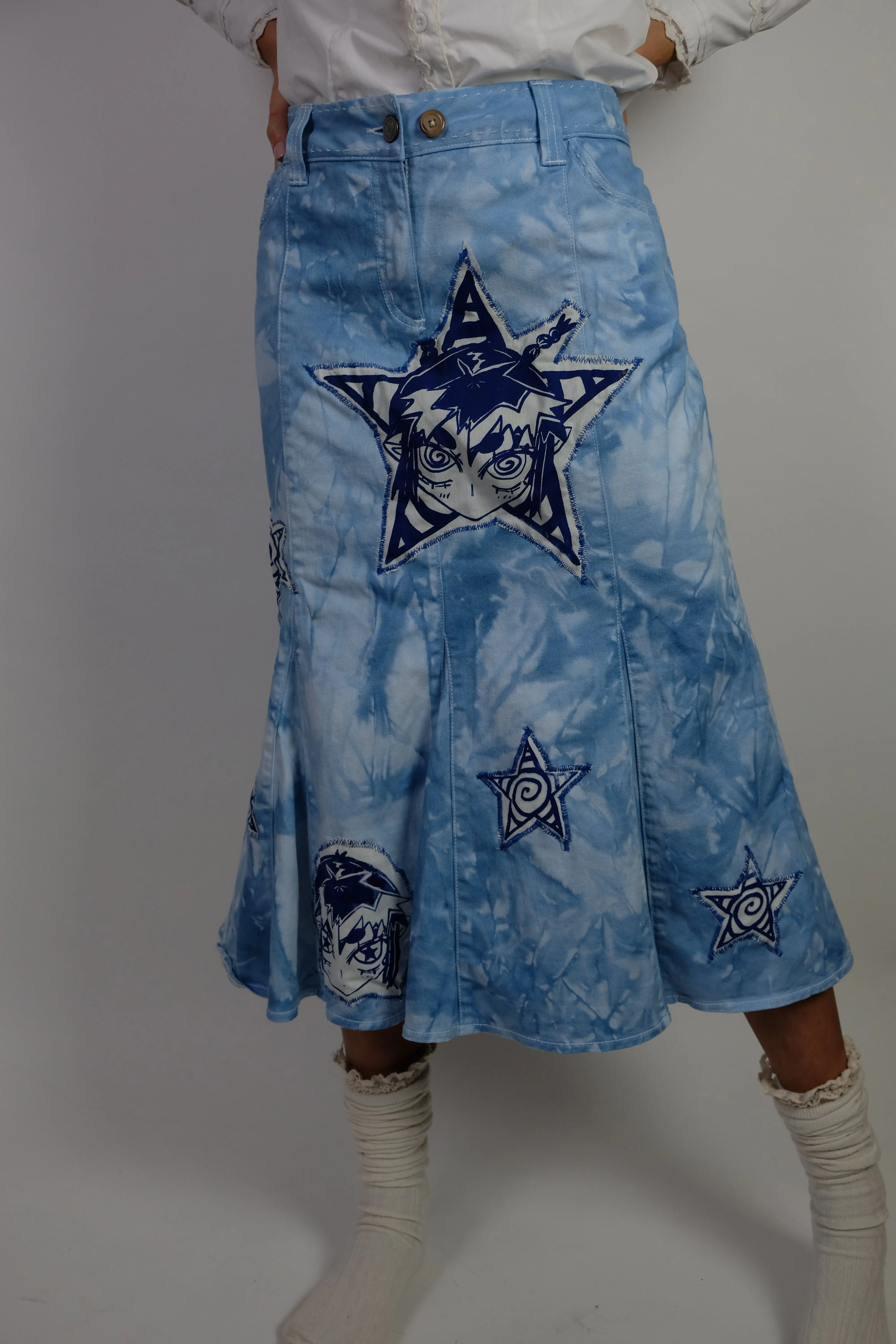 Reworked Denim skirt- 14- 16