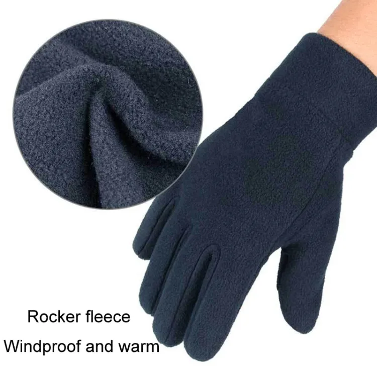 Rocker Fleece Winter Warm Anti-Slip Gloves Outdoor Riding Sports Gloves, Size: M(Black)