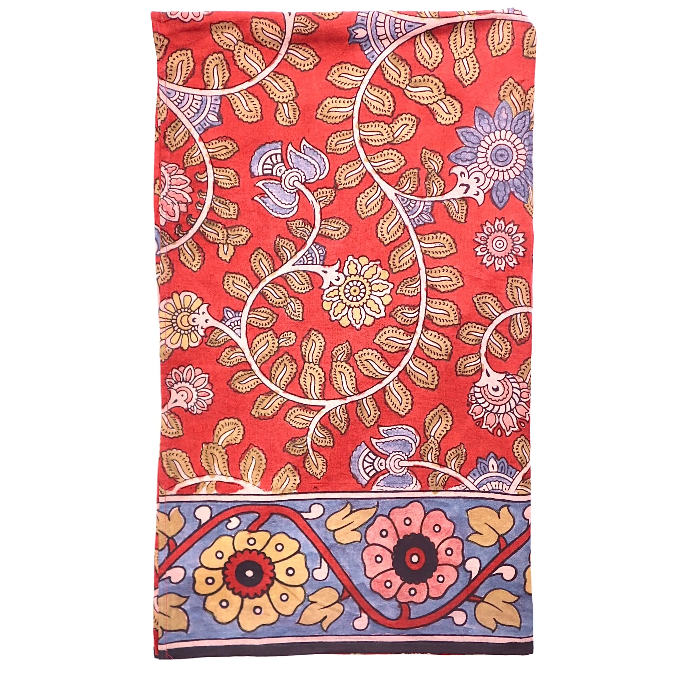 Ruby Garden - Limited Edition Hand Painted Cotton Scarf(HS0027)