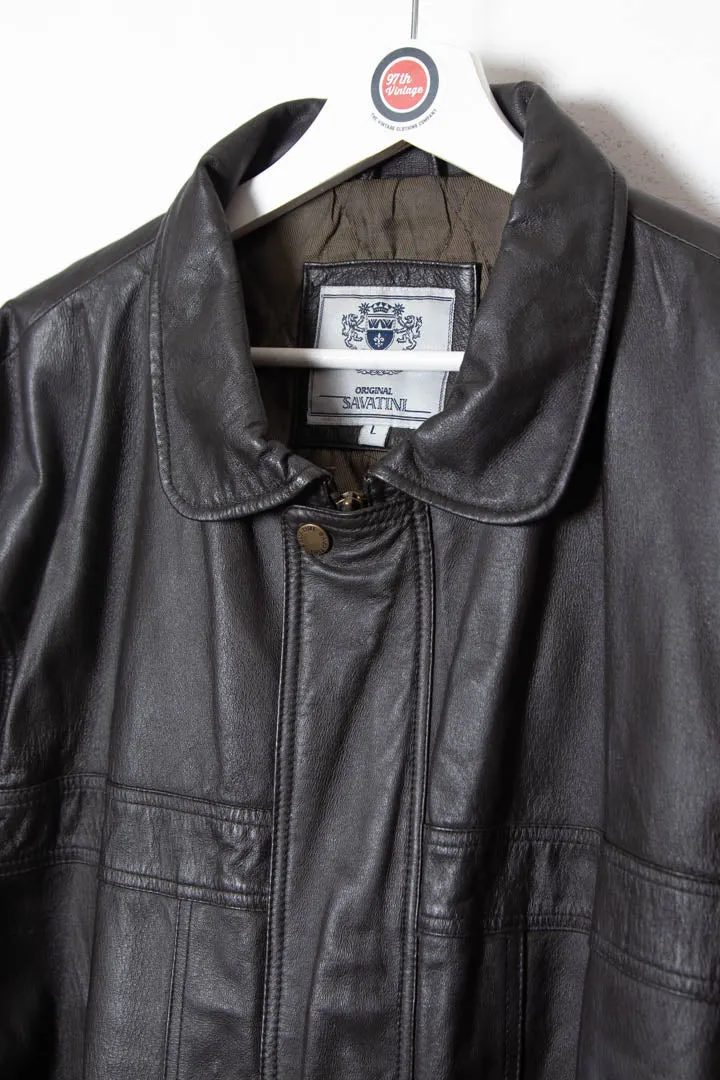 Savatini Leather Bomber Jacket (L)