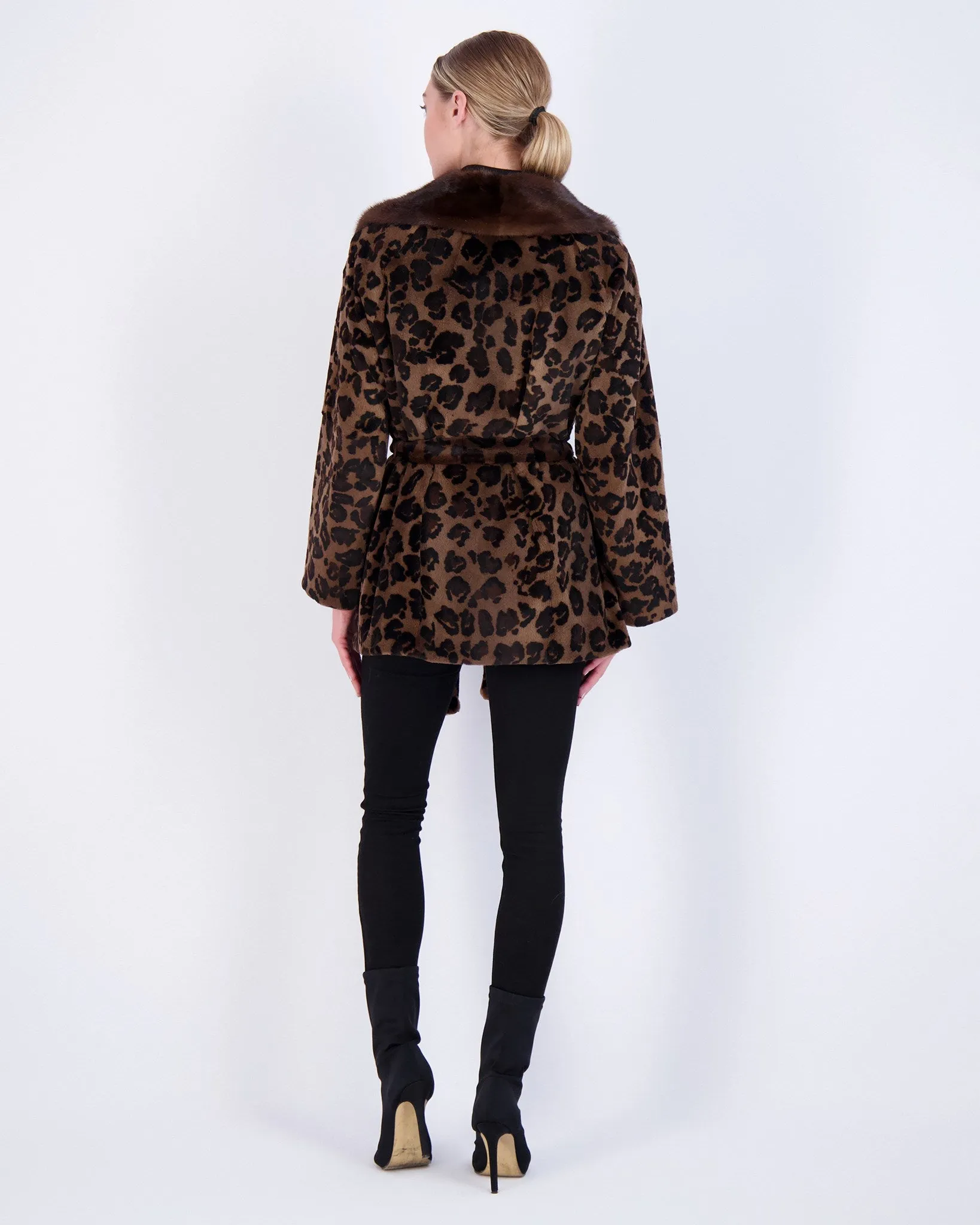 Sheared Mink Jacket with Belt