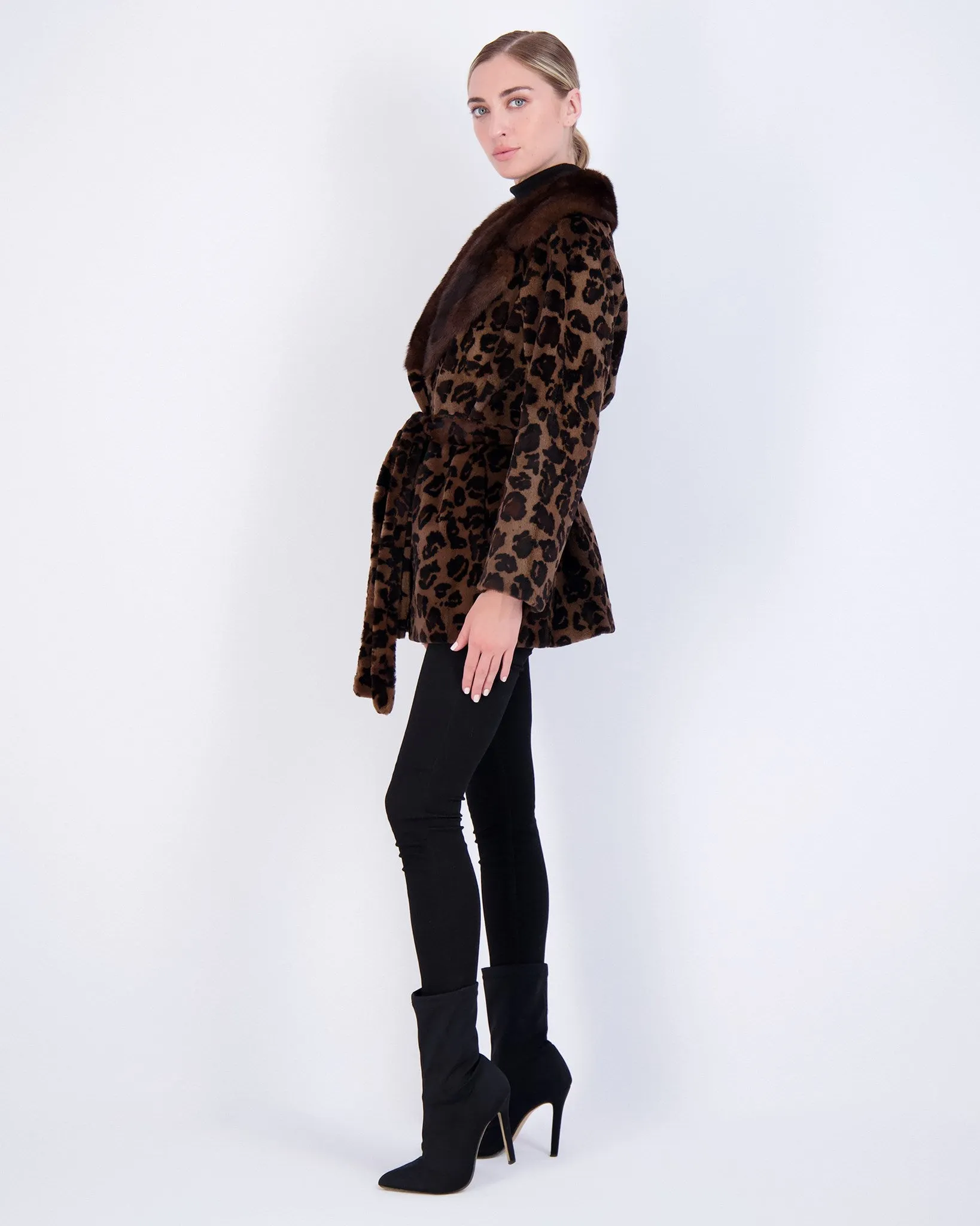 Sheared Mink Jacket with Belt