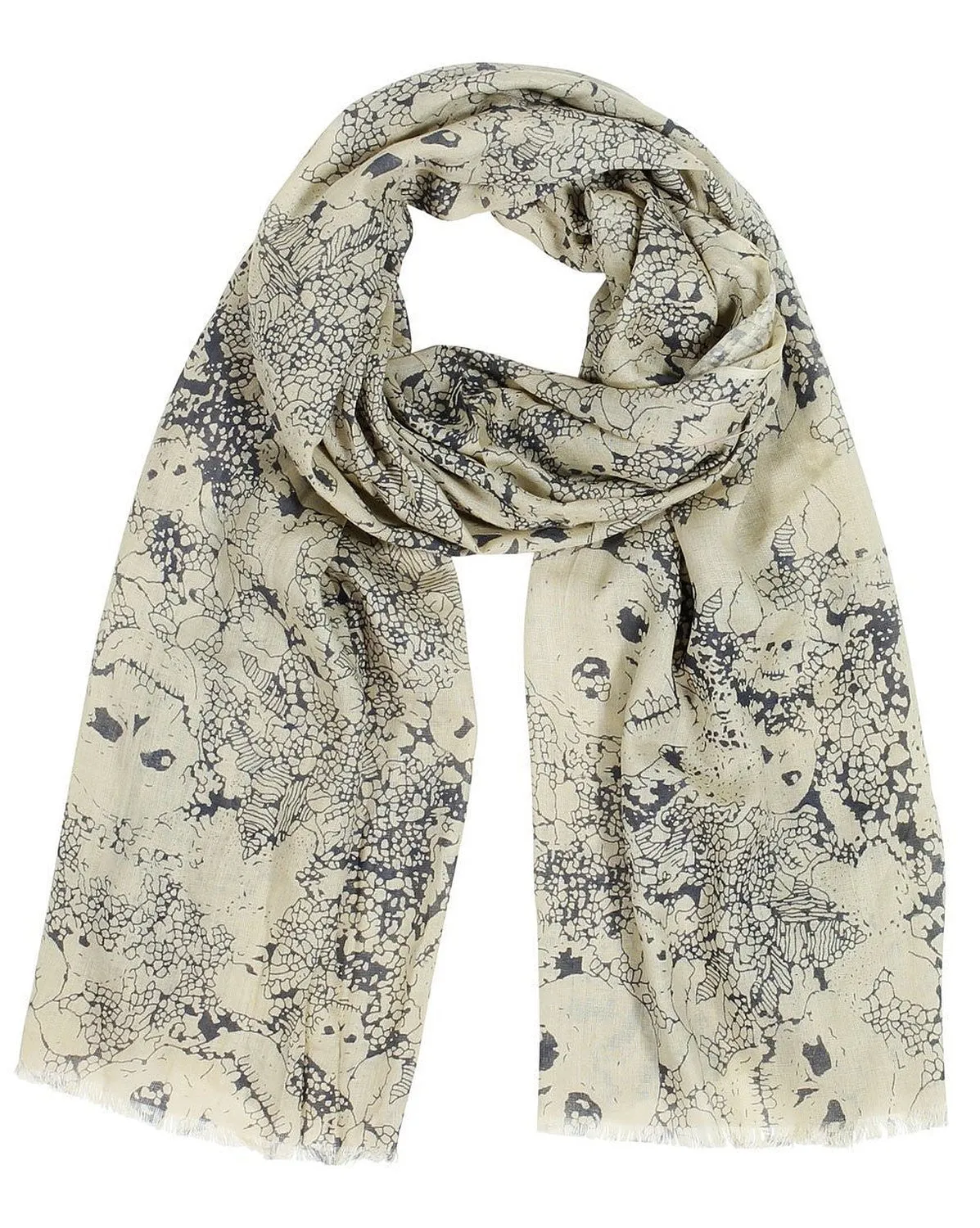 Skulls Sketch Print Fashion Scarf