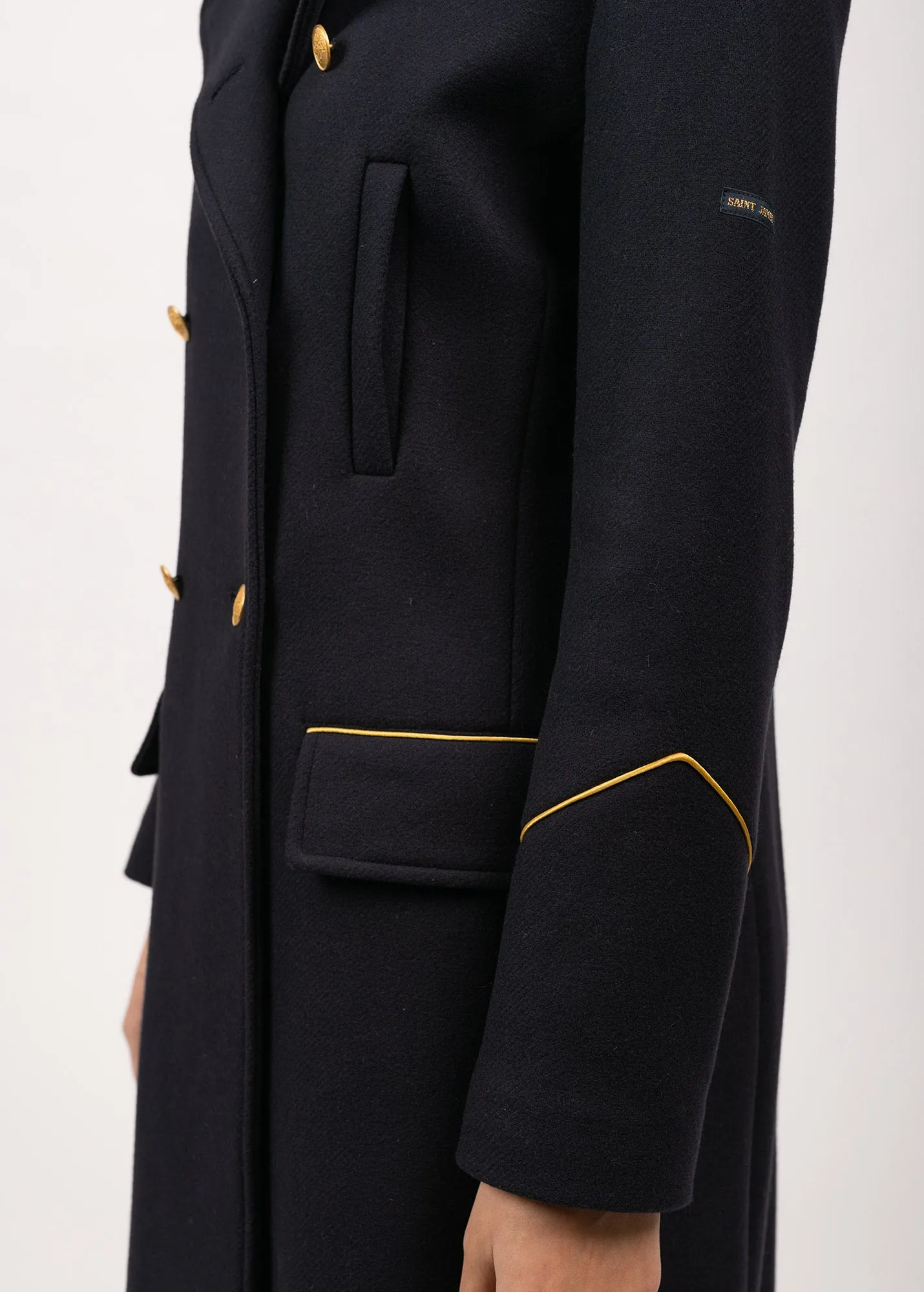 Ste Louane officer jacket inspired coat - in wool cloth (NAVY)