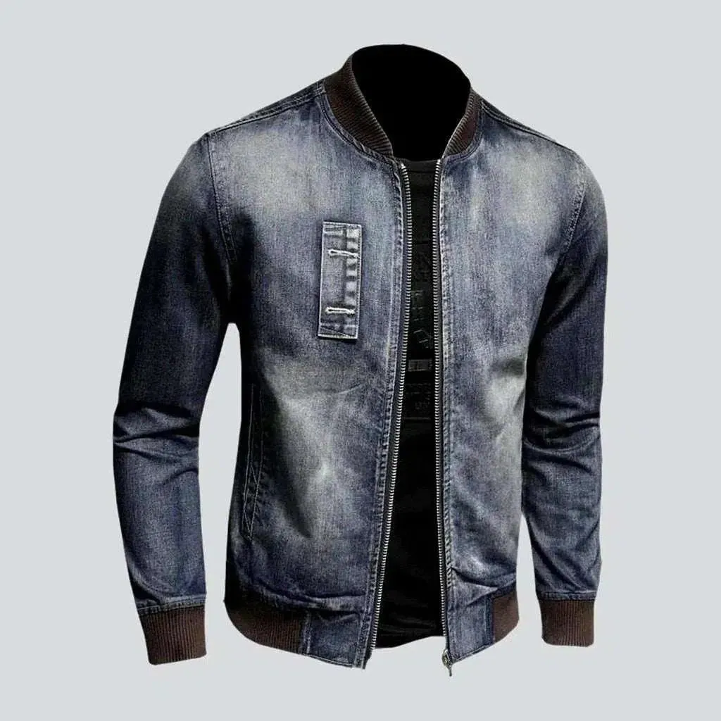 Street rubber hems men's jean jacket