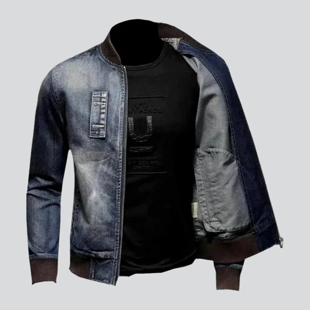 Street rubber hems men's jean jacket