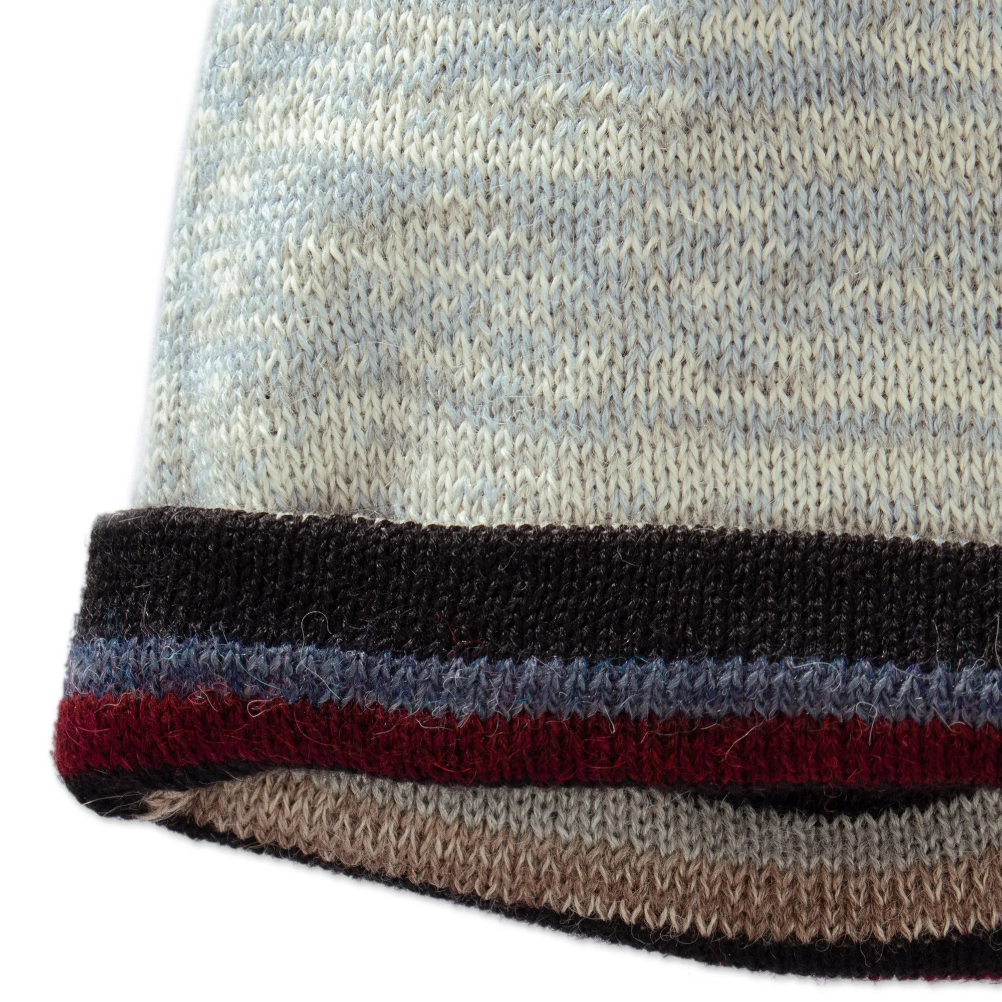 Striped Colorful 100% Alpaca Reversible Hat from Peru - Two Realms | NOVICA