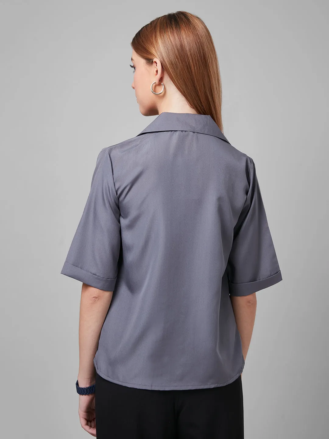 Style Quotient Women Grey Solid Shirts