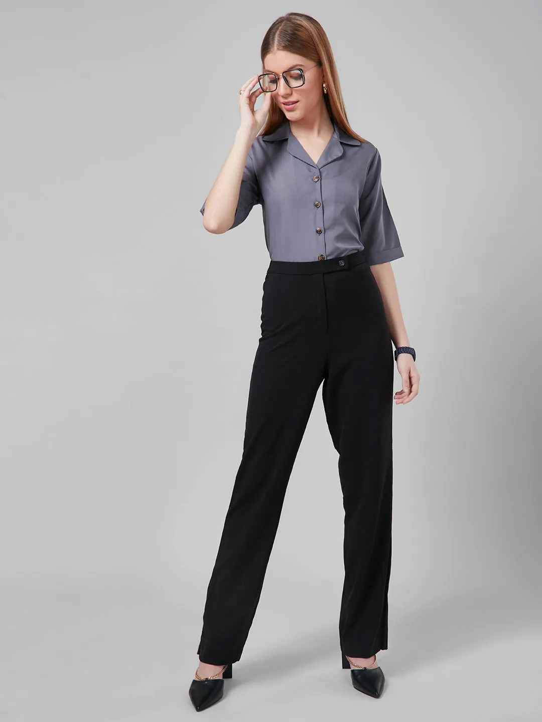 Style Quotient Women Grey Solid Shirts