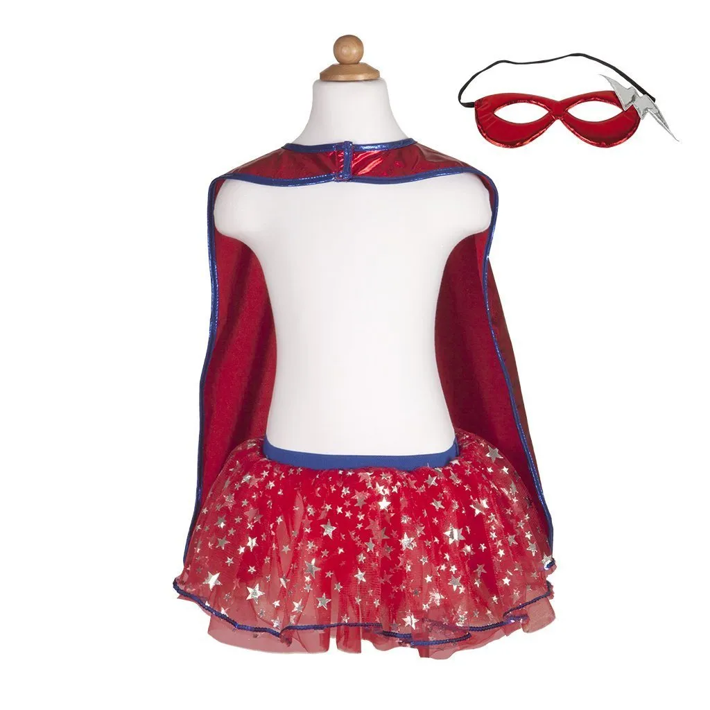 Superhero Tutu With Cape & Mask