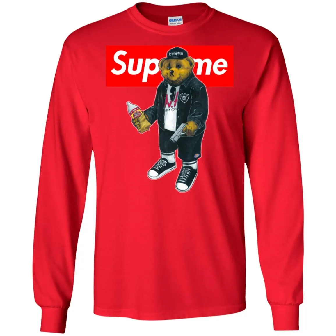 Supreme Bear Guns T-shirt Men Long Sleeve Shirt