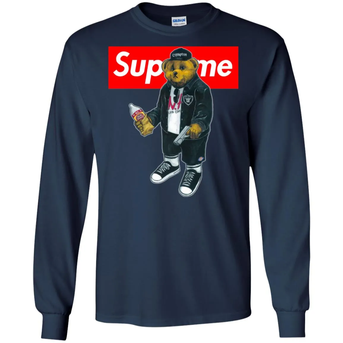 Supreme Bear Guns T-shirt Men Long Sleeve Shirt