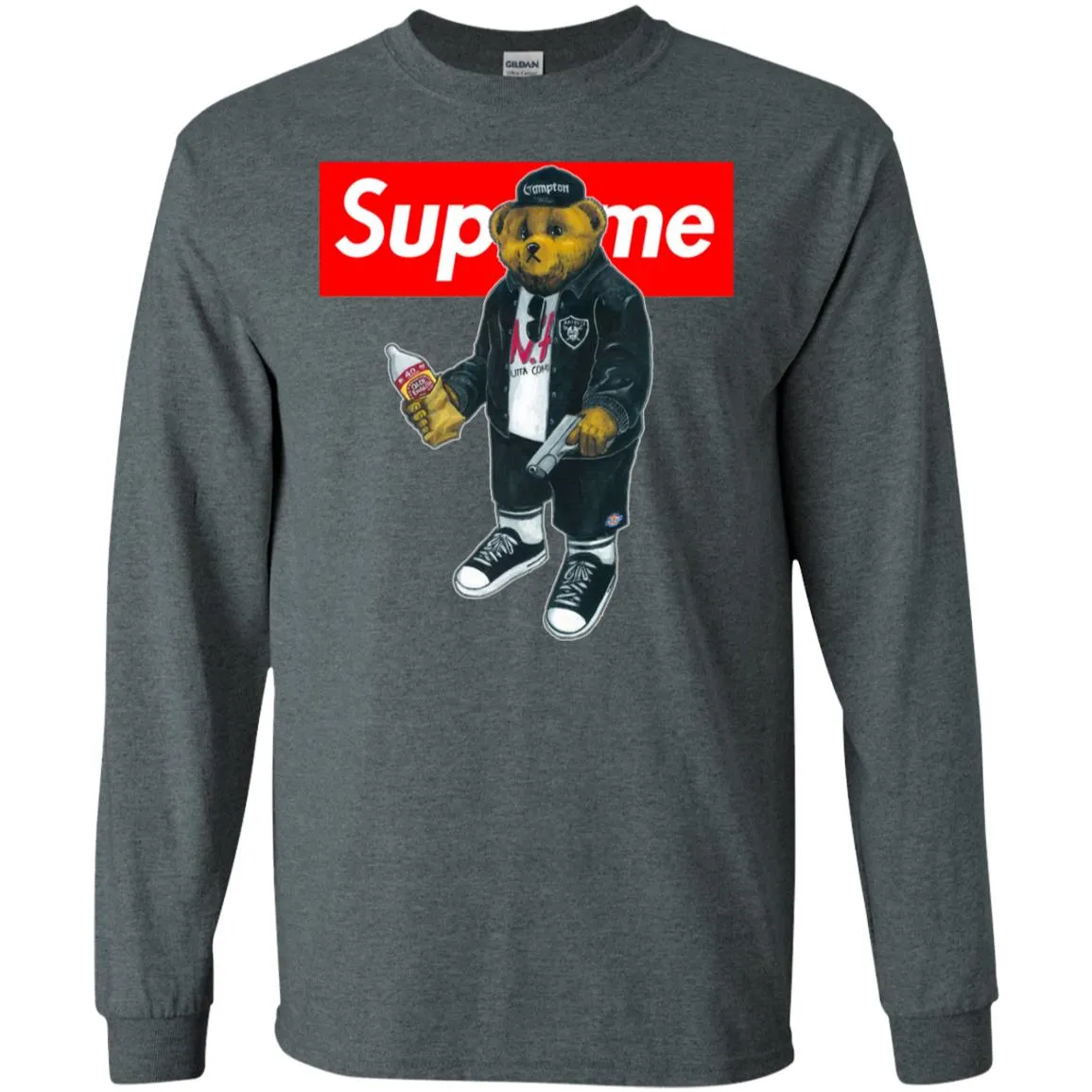 Supreme Bear Guns T-shirt Men Long Sleeve Shirt