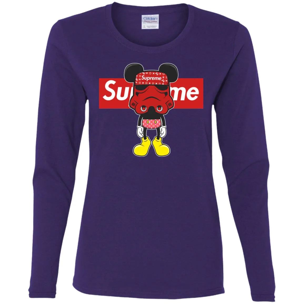 Supreme Robot Mickey Hot T-shirt Women Long Sleeve Shirt