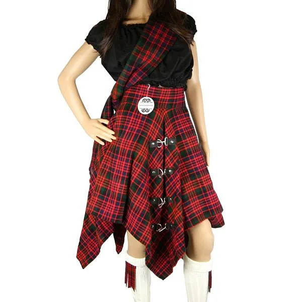 Tartan Pixie Skirt, Mac Donald Modern Tartan, Original by Highland Kilt Company