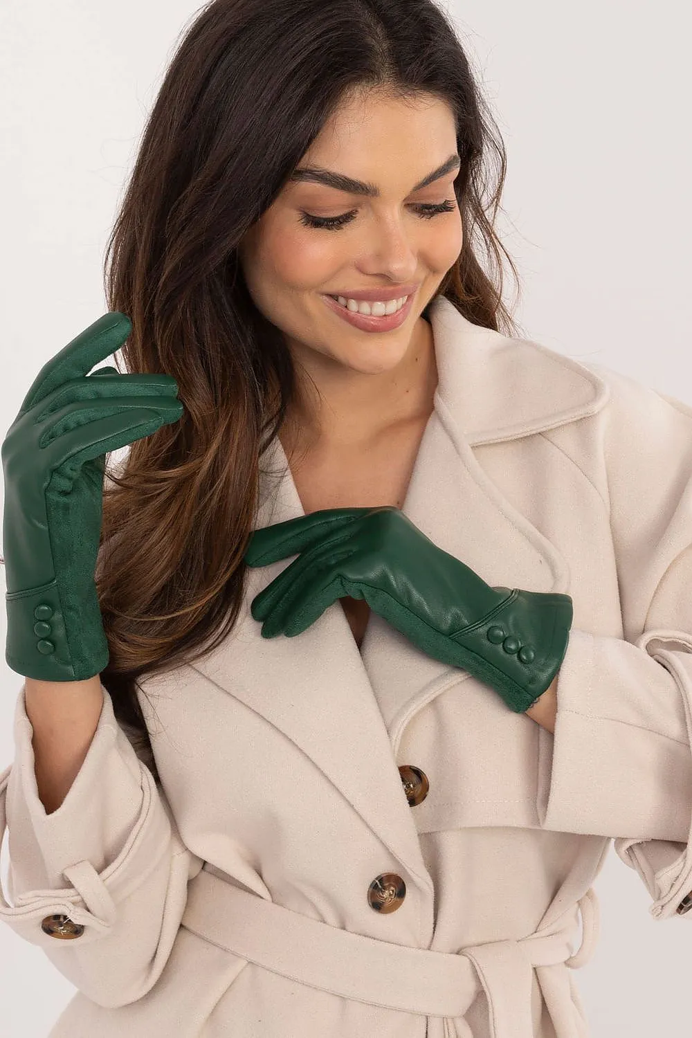 TEEK - Flowers Finger Tri Button Detail Gloves